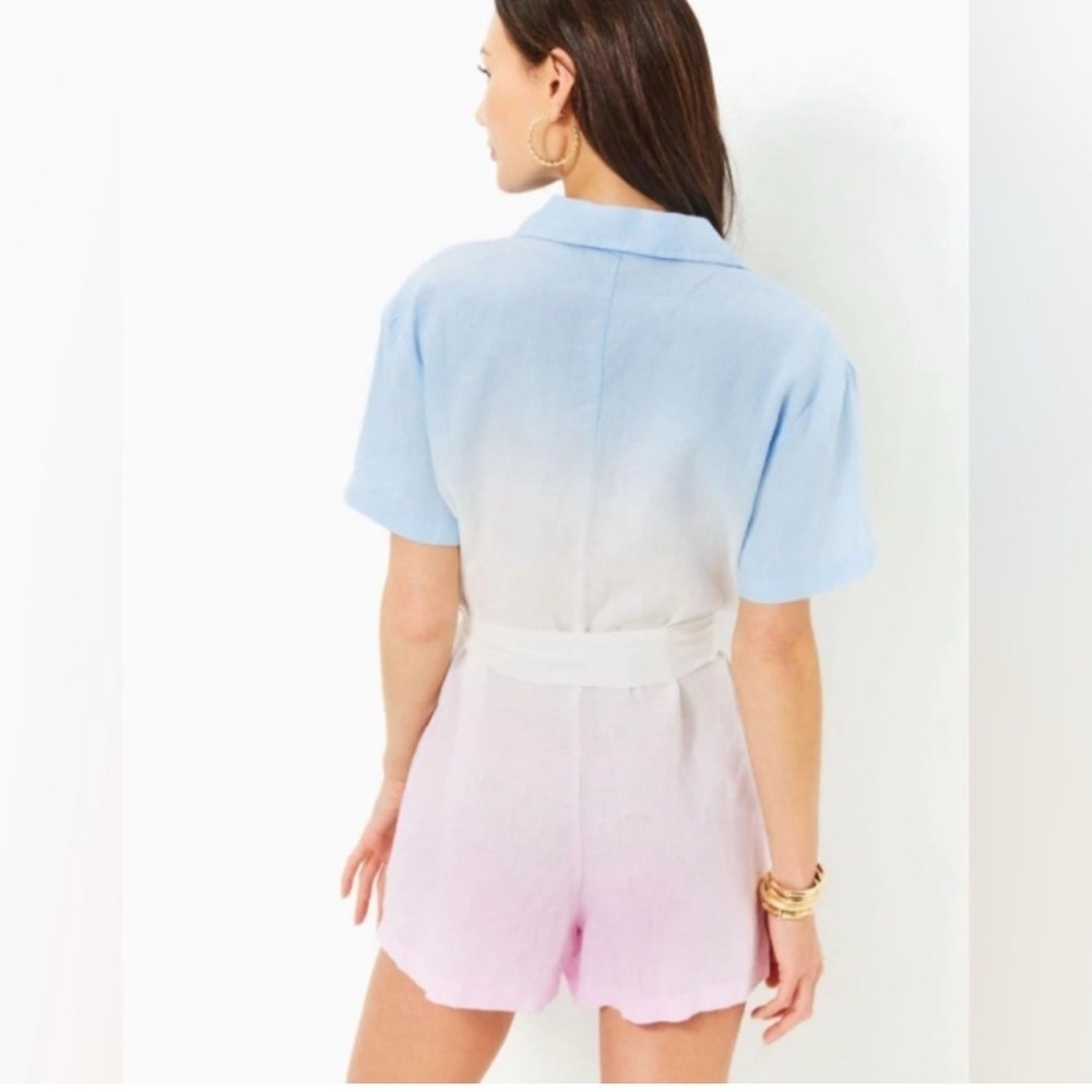 NWT Dresher Button Down linen Romper Lilly Pulitzer - Picture 3 of 6